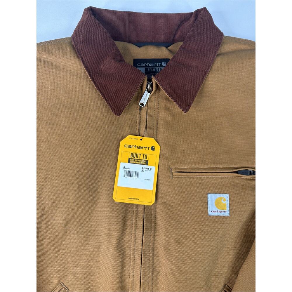Carhartt Men’s Duck Blanket-Lined Detroit Jacket Brown Large Barn Jacket OJ3828 - Picture 2 of 8